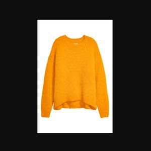 Baggy Oversized Alpaca sweater with dropped shoulder Yellow or Orange sz S/M/L